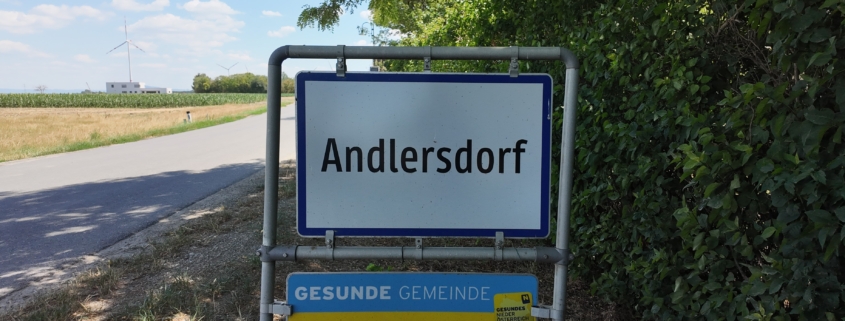 Gemeinde Andlersdorf Ortsschild - Credits Dominik Kautz