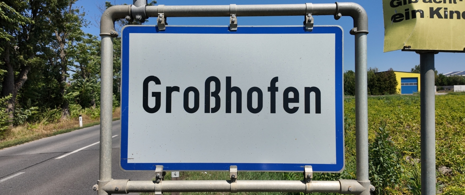 Gemeinde Großhofen Ortsschild - Credits Dominik Kautz Gemeinde Großhofen Ortsschild - Credits Dominik Kautz
